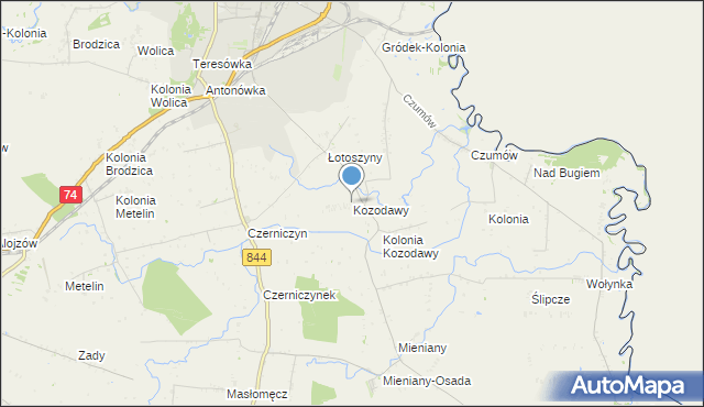 mapa Kozodawy, Kozodawy na mapie Targeo