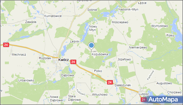 mapa Kozubówka, Kozubówka na mapie Targeo