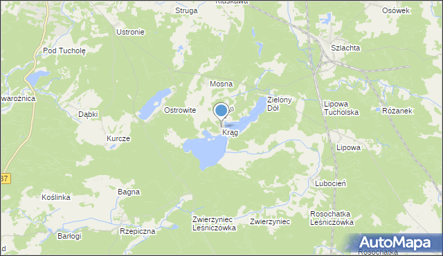 mapa Krąg, Krąg gmina Śliwice na mapie Targeo