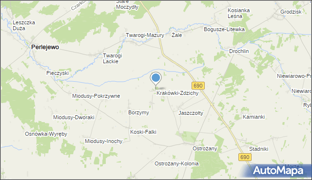 mapa Krakówki-Zdzichy, Krakówki-Zdzichy na mapie Targeo