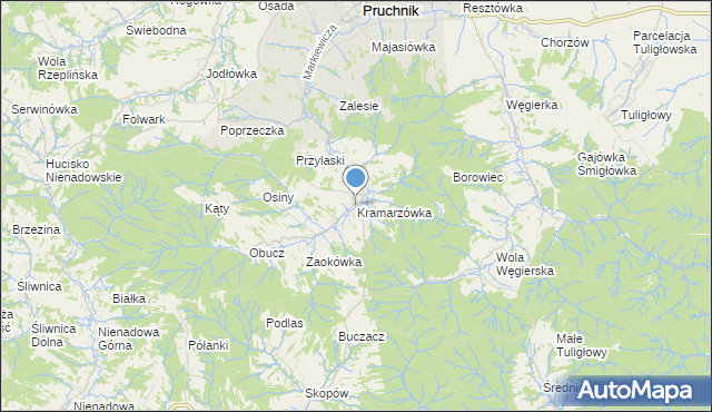 mapa Kramarzówka, Kramarzówka na mapie Targeo