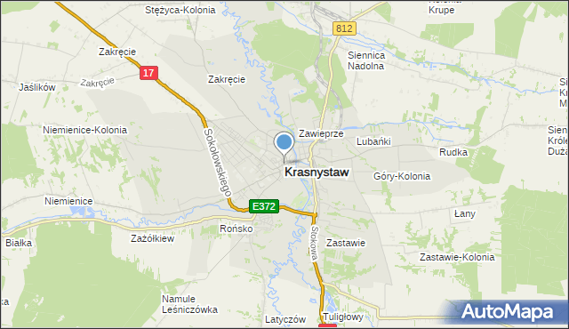 mapa Krasnystaw, Krasnystaw na mapie Targeo