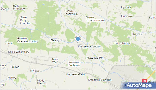 mapa Kraszewo-Czubaki, Kraszewo-Czubaki na mapie Targeo