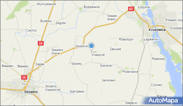 mapa Kraszyce, Kraszyce na mapie Targeo