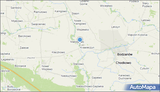 mapa Krawieczyn, Krawieczyn na mapie Targeo