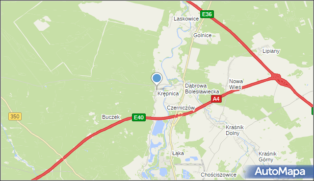 mapa Krępnica, Krępnica na mapie Targeo