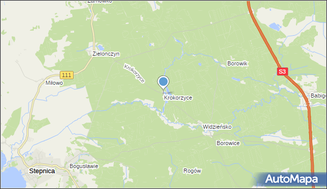 mapa Krokorzyce, Krokorzyce na mapie Targeo