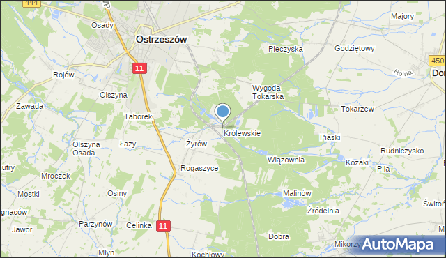 mapa Królewskie, Królewskie na mapie Targeo