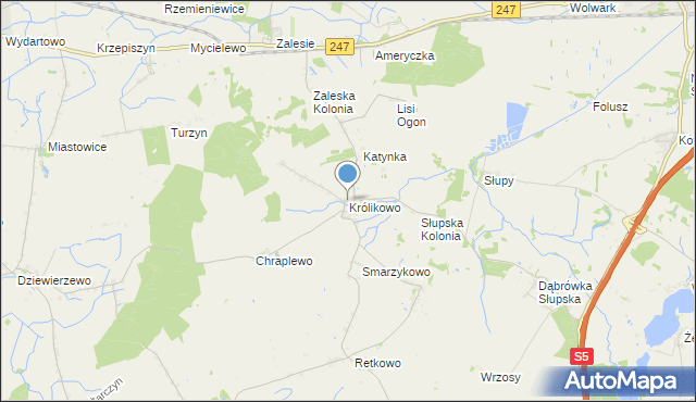 mapa Królikowo, Królikowo gmina Szubin na mapie Targeo