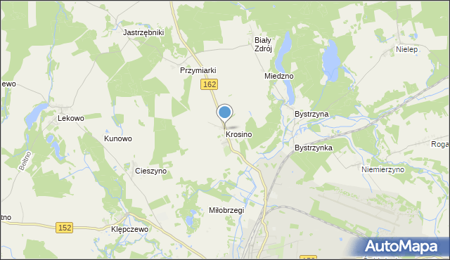 mapa Krosino, Krosino gmina Świdwin na mapie Targeo