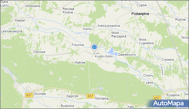 mapa Krubki-Górki, Krubki-Górki na mapie Targeo