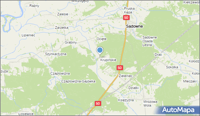 mapa Krupińskie, Krupińskie na mapie Targeo