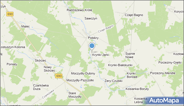 mapa Krynki-Jarki, Krynki-Jarki na mapie Targeo