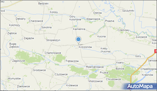 mapa Krzczonów, Krzczonów gmina Opatowiec na mapie Targeo