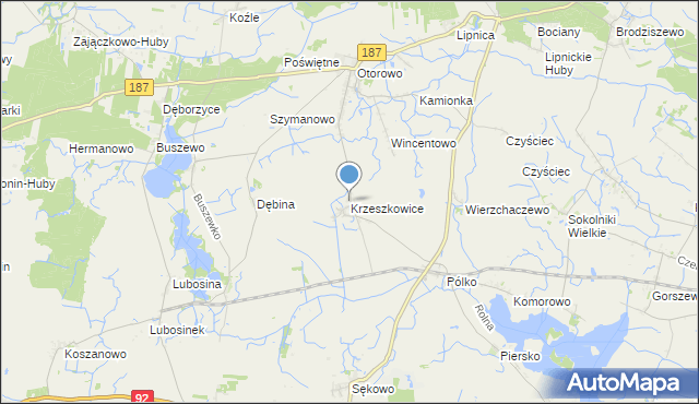 mapa Krzeszkowice, Krzeszkowice na mapie Targeo