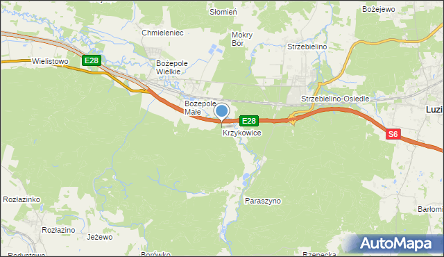 mapa Krzykowice, Krzykowice gmina Łęczyce na mapie Targeo