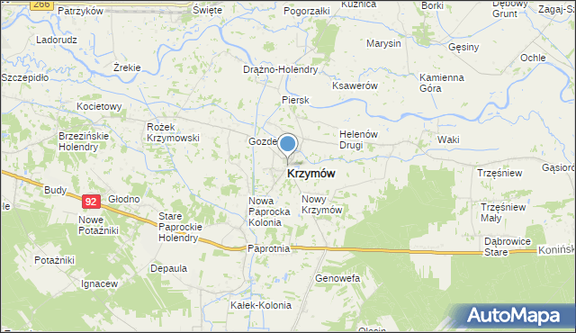 mapa Krzymów, Krzymów powiat koniński na mapie Targeo
