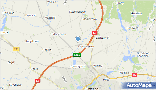 mapa Krzyszczewo, Krzyszczewo na mapie Targeo