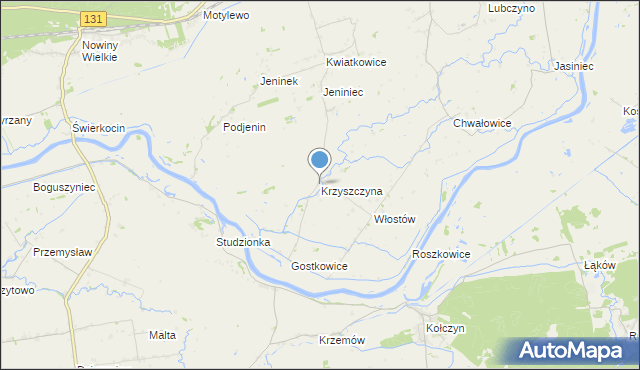 mapa Krzyszczyna, Krzyszczyna na mapie Targeo