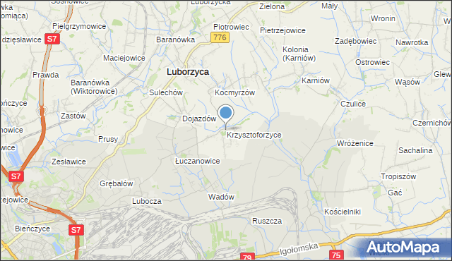 mapa Krzysztoforzyce, Krzysztoforzyce na mapie Targeo