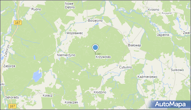 mapa Krzywolas, Krzywolas na mapie Targeo