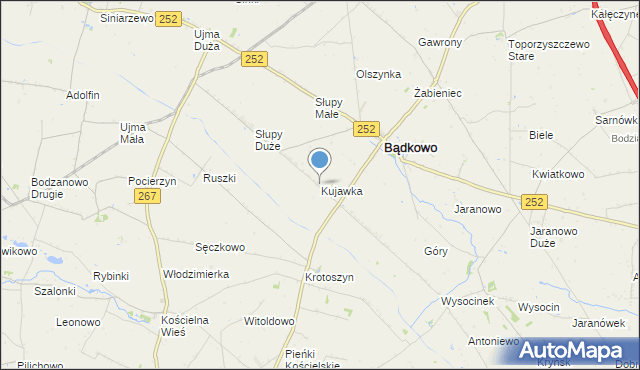 mapa Kujawka, Kujawka na mapie Targeo