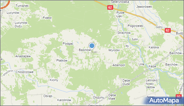 mapa Kukawki, Kukawki gmina Jadów na mapie Targeo