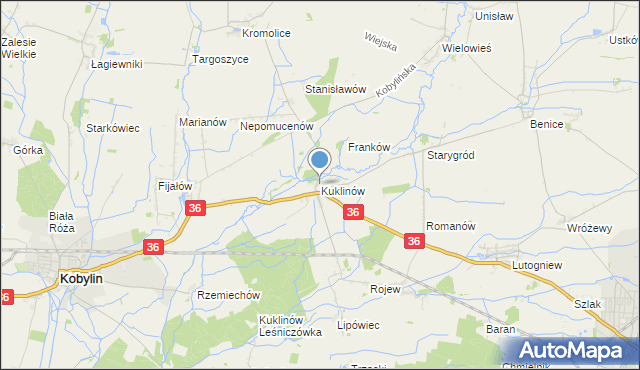 mapa Kuklinów, Kuklinów na mapie Targeo