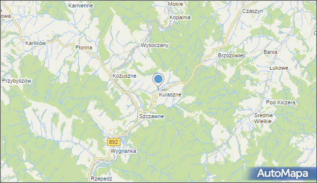 mapa Kulaszne, Kulaszne na mapie Targeo