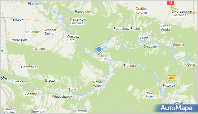 mapa Kule, Kule gmina Popów na mapie Targeo