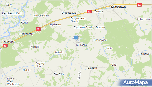 mapa Kuleszka, Kuleszka na mapie Targeo
