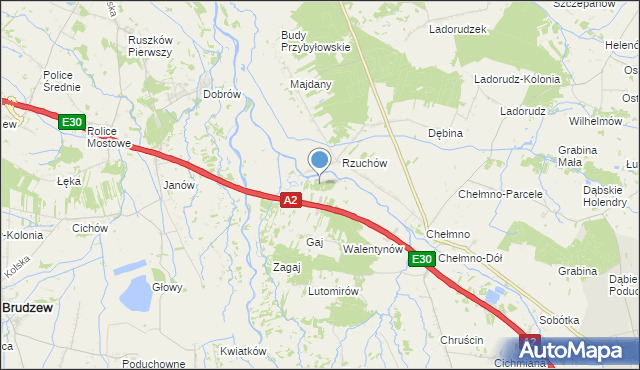 mapa Kuligowiec, Kuligowiec na mapie Targeo