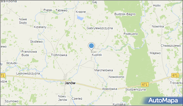 mapa Kuplisk, Kuplisk na mapie Targeo