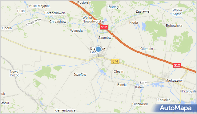 mapa Kurów, Kurów powiat puławski na mapie Targeo