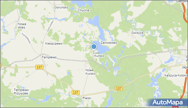 mapa Kursko, Kursko na mapie Targeo