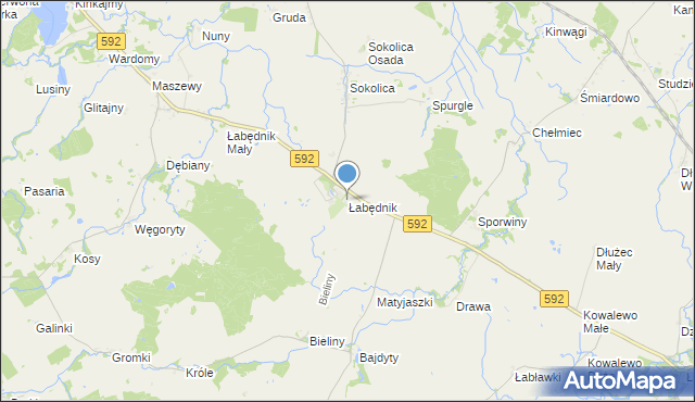 mapa Łabędnik, Łabędnik na mapie Targeo