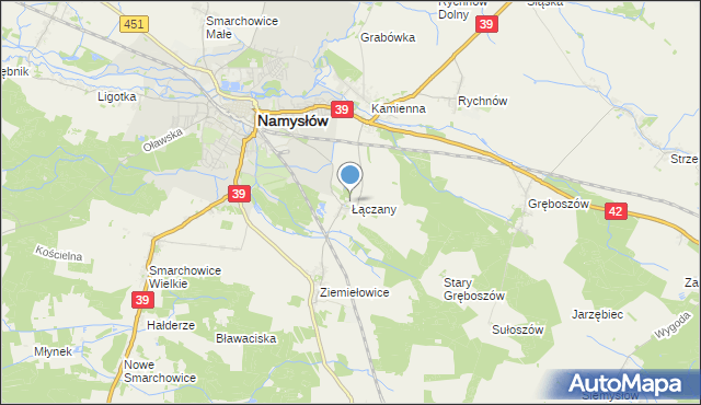 mapa Łączany, Łączany gmina Namysłów na mapie Targeo
