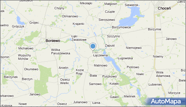 mapa Łączewna, Łączewna gmina Boniewo na mapie Targeo