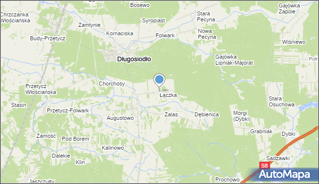 mapa Łączka, Łączka gmina Długosiodło na mapie Targeo