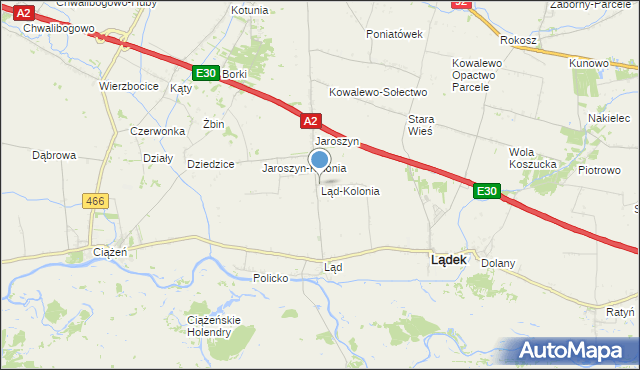 mapa Ląd-Kolonia, Ląd-Kolonia na mapie Targeo