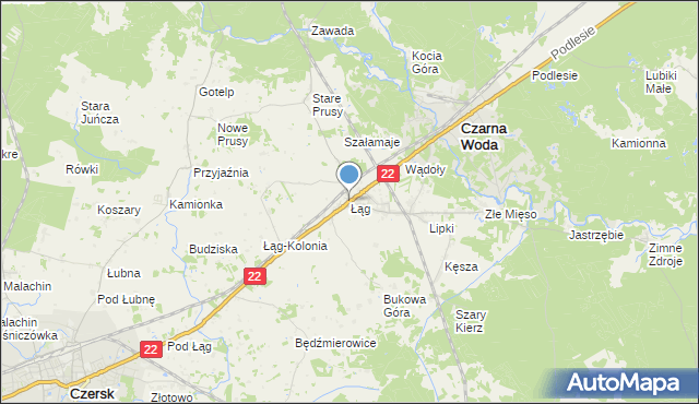 mapa Łąg, Łąg na mapie Targeo