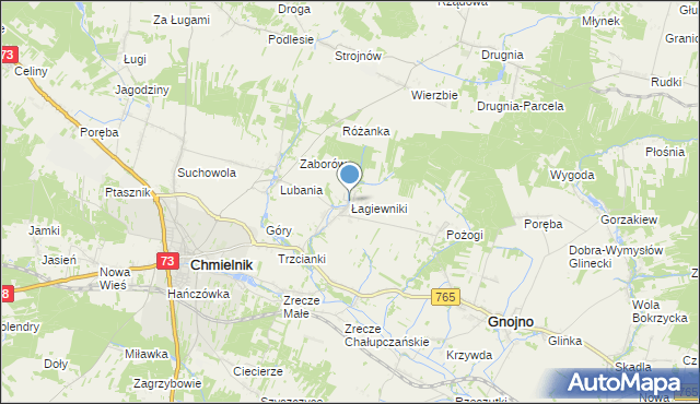mapa Łagiewniki, Łagiewniki gmina Chmielnik na mapie Targeo