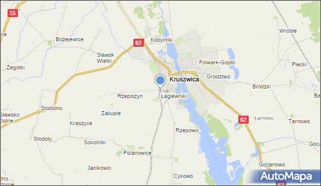 mapa Łagiewniki, Łagiewniki gmina Kruszwica na mapie Targeo