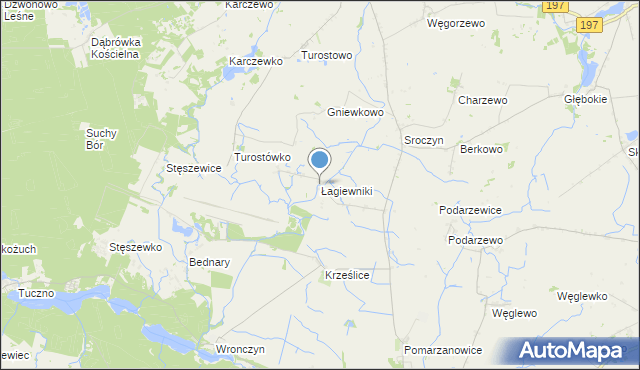 mapa Łagiewniki, Łagiewniki gmina Pobiedziska na mapie Targeo