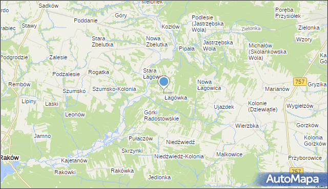 mapa Łagówka, Łagówka na mapie Targeo