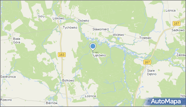 mapa Łąkówko, Łąkówko na mapie Targeo