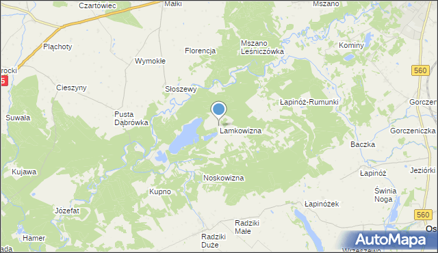 mapa Lamkowizna, Lamkowizna na mapie Targeo