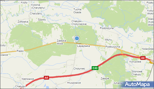 mapa Łapajówka, Łapajówka gmina Radymno na mapie Targeo