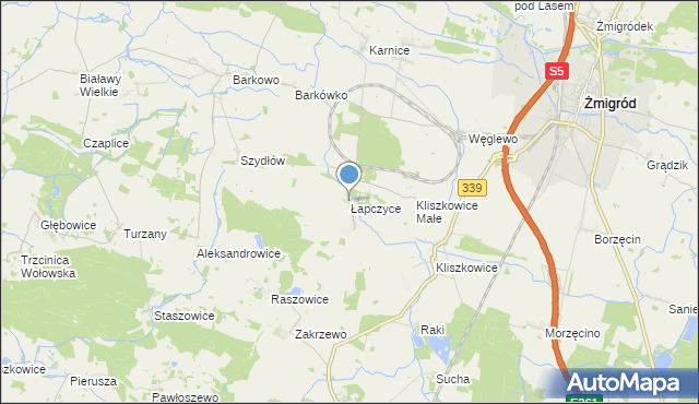 mapa Łapczyce, Łapczyce na mapie Targeo