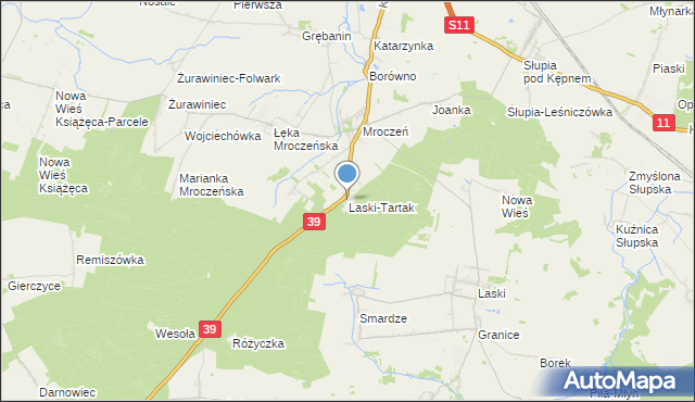 mapa Laski-Tartak, Laski-Tartak na mapie Targeo